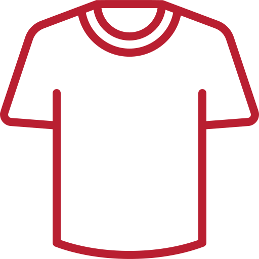 Rotes Icon von einem T-Shirt