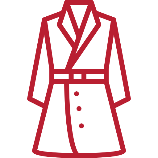 Rotes Icon von einer Mantel