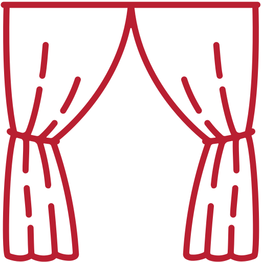 Rotes Icon von Gardinen