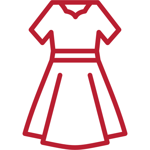 Rotes Icon von einem Kleid