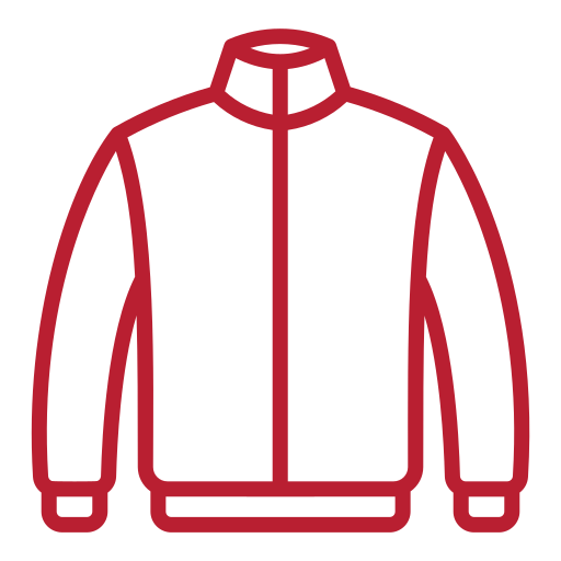 Rotes Icon von einer Jacke