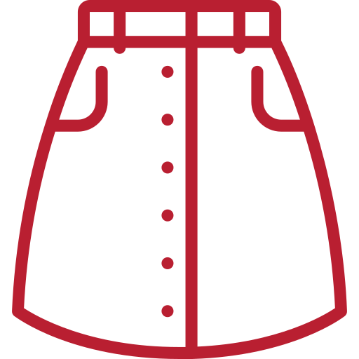 Rotes Icon von einem Rock