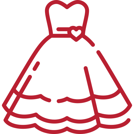 Roter Icon von eines Hochzeitskleides